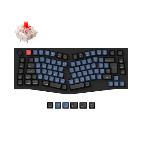 Q10-M1-SW Keychron Q10 QMK VIA custom mechanical keyboard Alice layout full aluminum frame for Mac Window Linux fully assembled knob black SW ISO layout Gateron G pro switch red