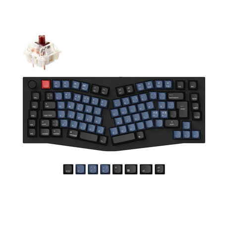 Q10-M3-BO Keychron Q10 QMK VIA custom mechanical keyboard Alice layout full aluminum frame for Mac Window Linux fully assembled knob black BO ISO layout Gateron G pro switch brown