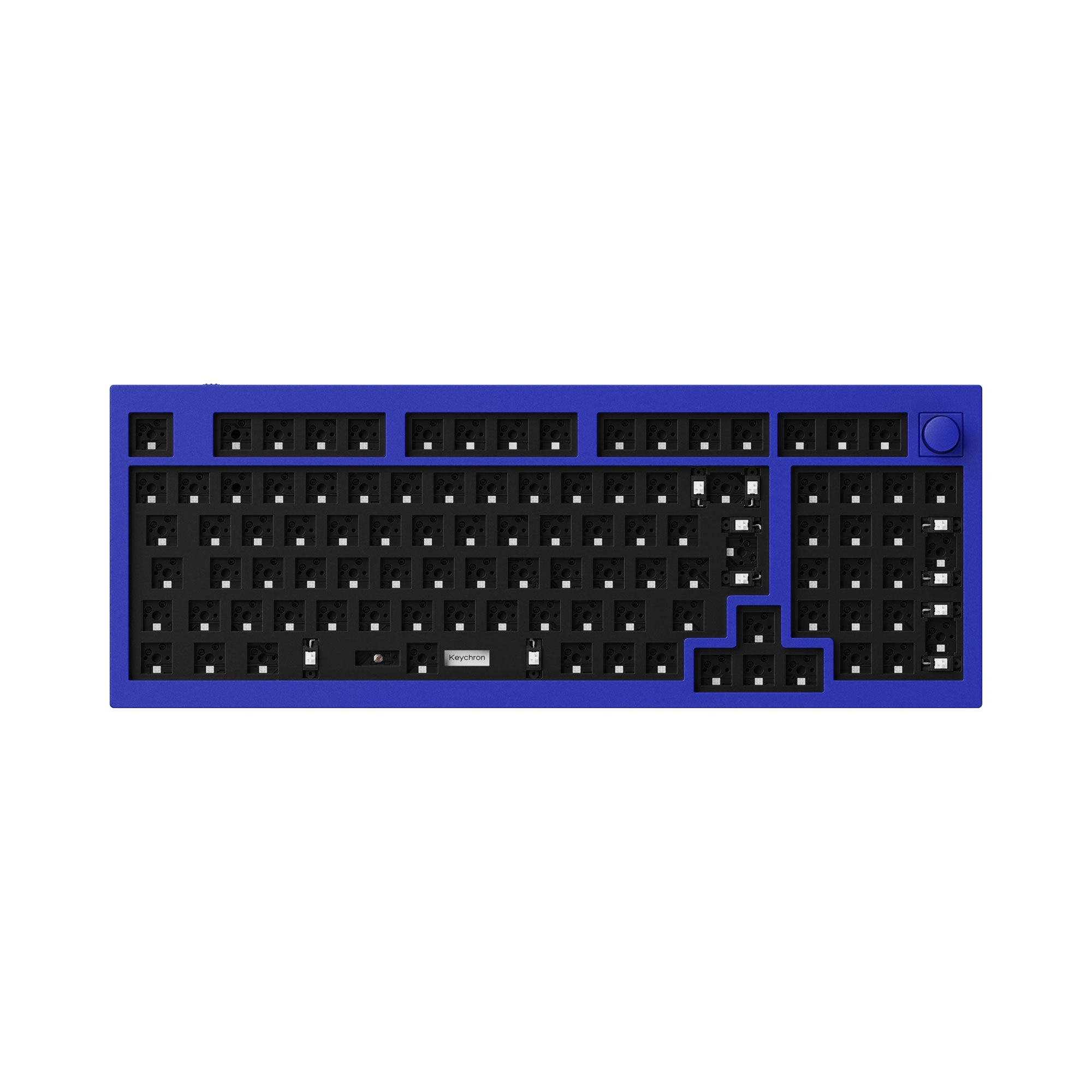 Keychron Q5 QMK VIA custom mechanical keyboard ISO layout UK DE FR IT ES Nordic 96 percent layout full aluminum frame for Mac Windows Linux barebone knob blue