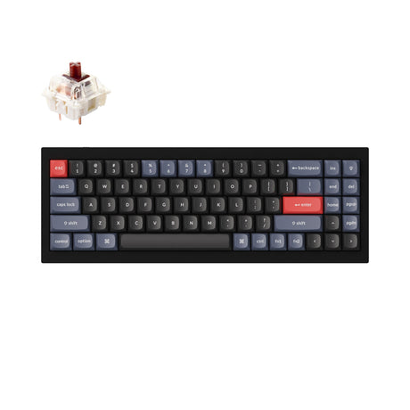 Keychron Q7 QMK/VIA custom mechanical keyboard 70 percent layout full aluminum for Mac Windows Linux fully assembled black frame with Gateron G Pro switch brown