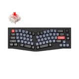 Keychron Q8 QMK/VIA custom mechanical keyboard Alice layout knob version full aluminum black frame for Mac Windows Linux fully assembled Gateron G Pro switch red