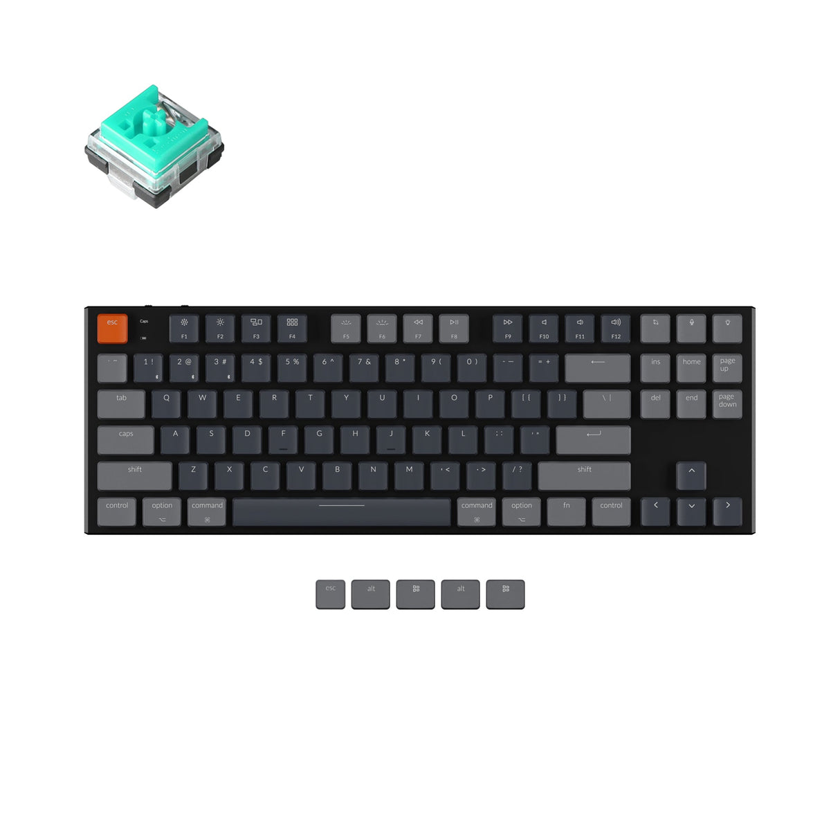 keychron k1 v2 ultra slim wireless mechanical keyboard 87 keys rgb backlight keychron mechanical optical low profile mint switch