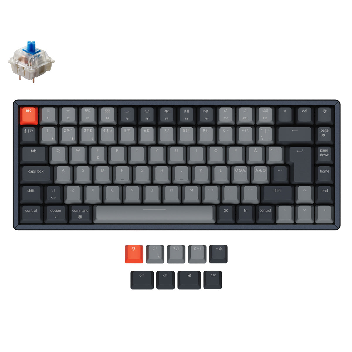 Keychron K2 Wireless Mechanical Keyboard (Nordic ISO Layout) - Version 2