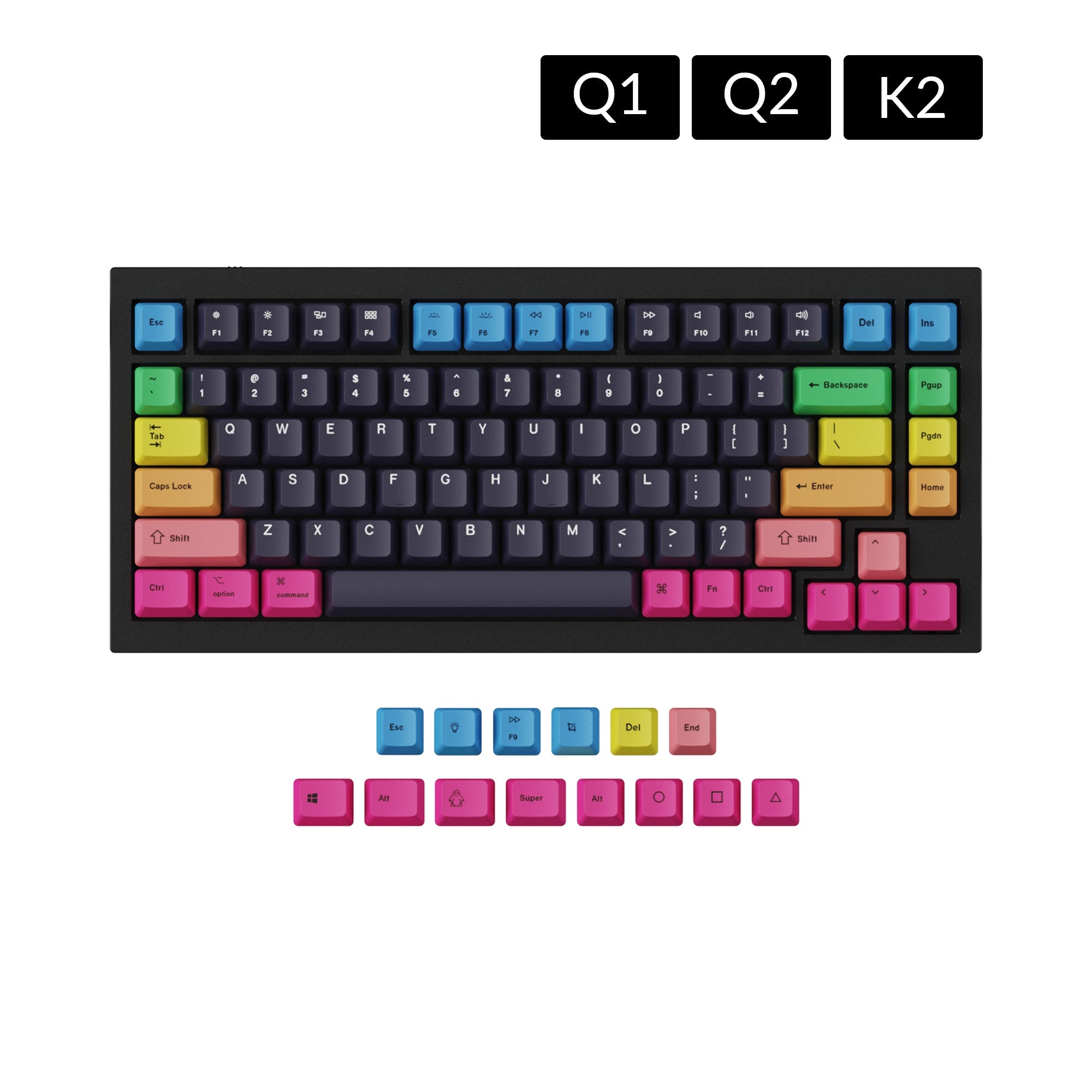 OEM Dye-Sub PBT Keycap Set - Rainbow